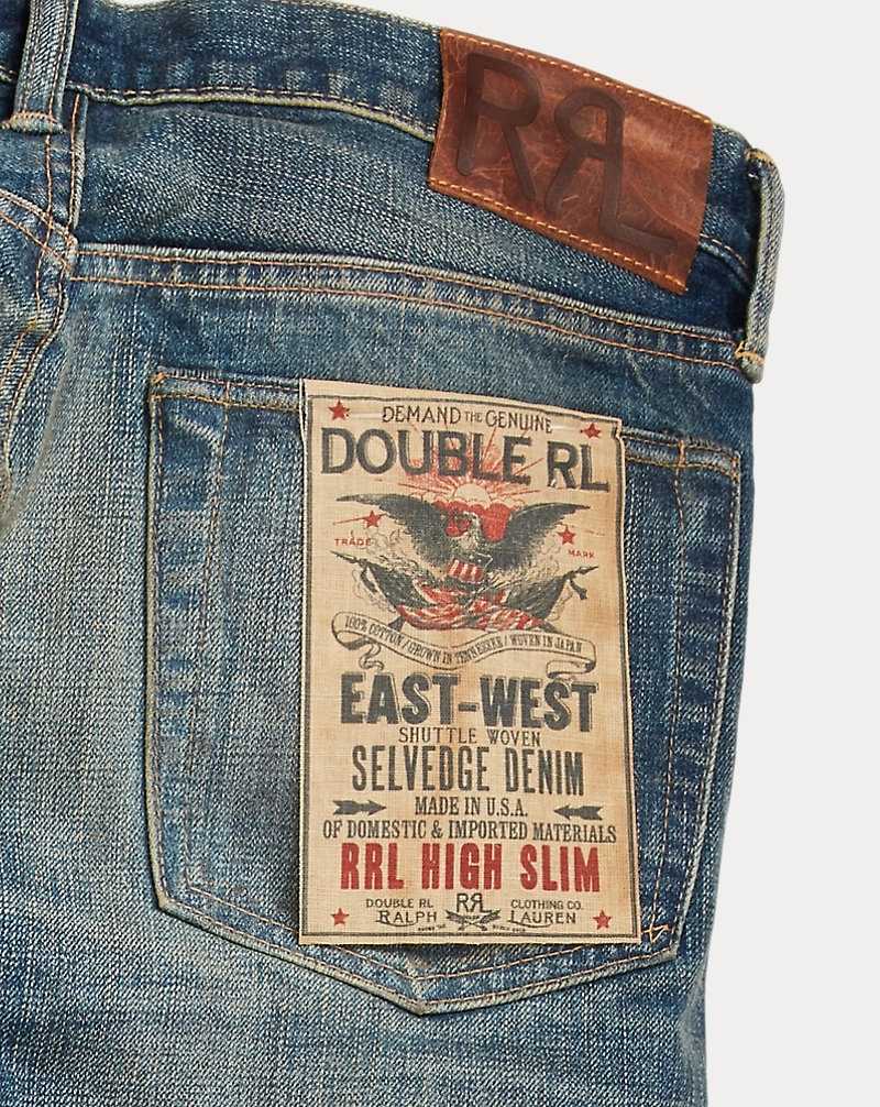 Jeans Ralph Lauren High Slim Yosemite Selvedge Hombre Azules | CJYZTGN-87 - vista 4