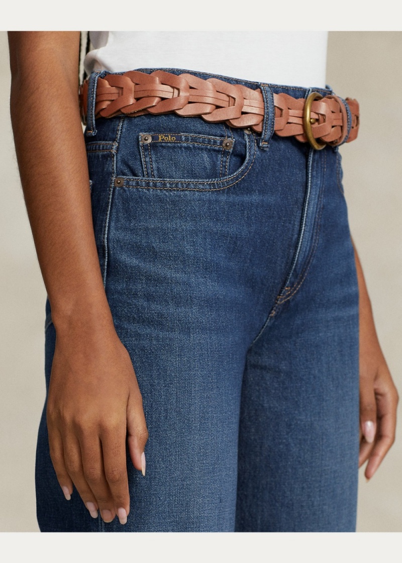 Jeans High-Rise Anchos-Leg Mujer Azules | CYHS08964 - vista 3