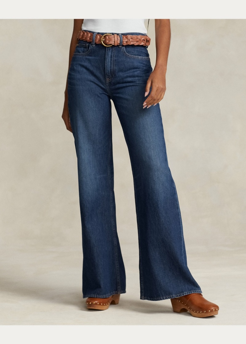 Jeans High-Rise Anchos-Leg Mujer Azules | CYHS08964 - vista 4