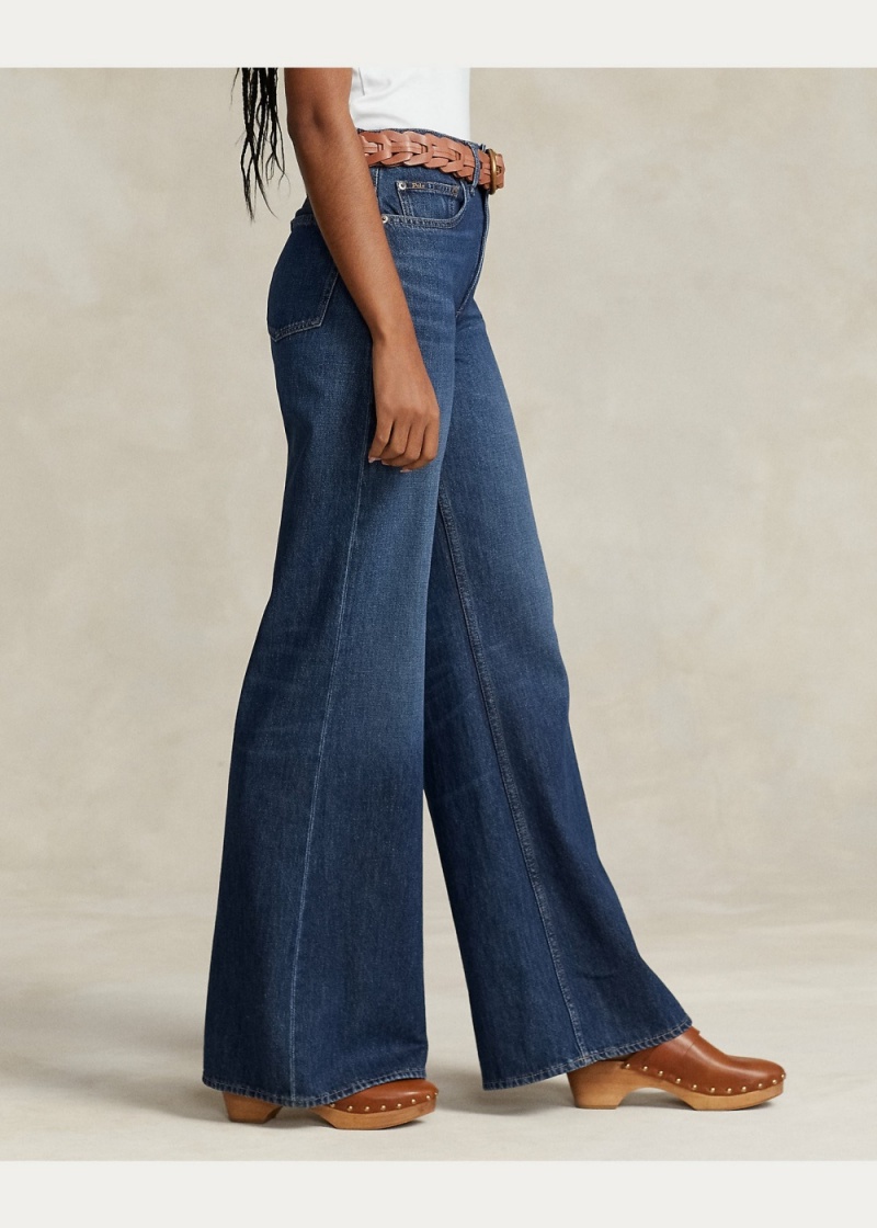 Jeans High-Rise Anchos-Leg Mujer Azules | CYHS08964 - vista 5