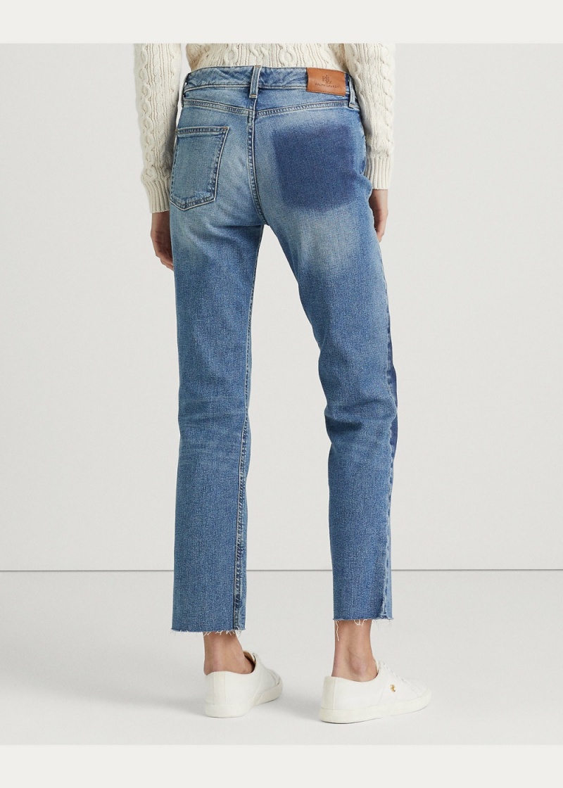 Jeans High-Rise Directo Cropped Mujer Azules | JGNE76851 - vista 2