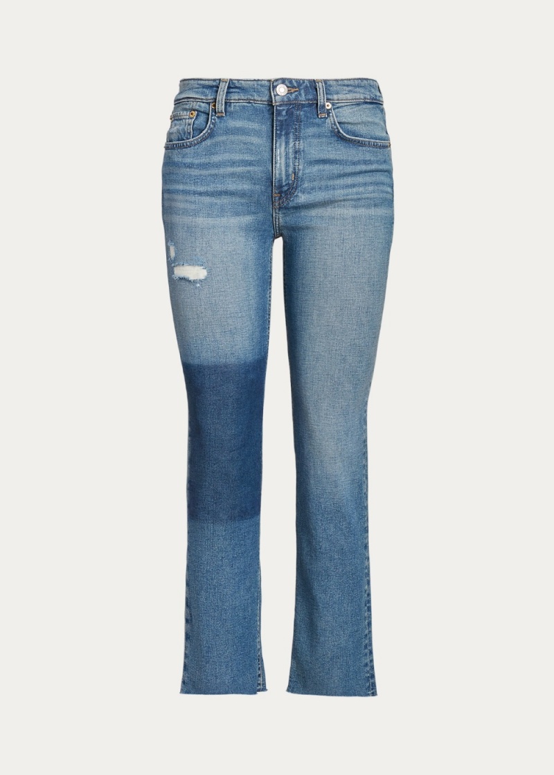 Jeans High-Rise Directo Cropped Mujer Azules | JGNE76851 - vista 4