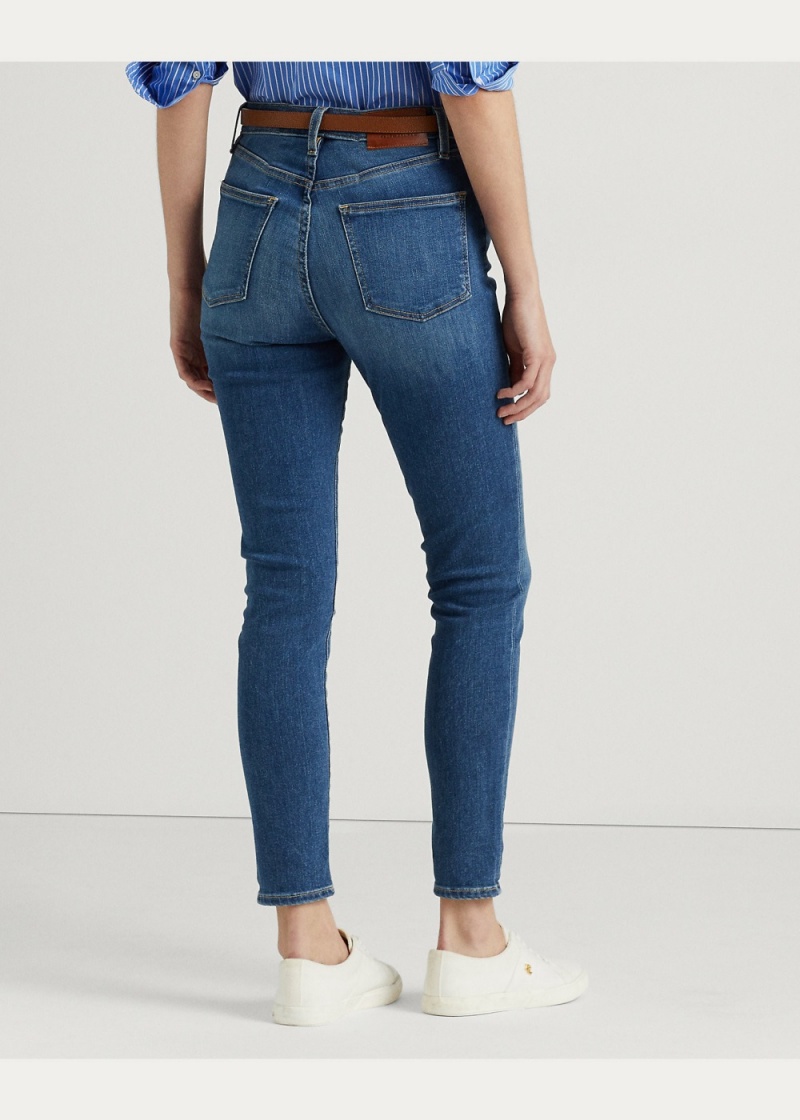 Jeans High-Rise Flaco Ankle Mujer Azules | UXGS36584 - vista 2