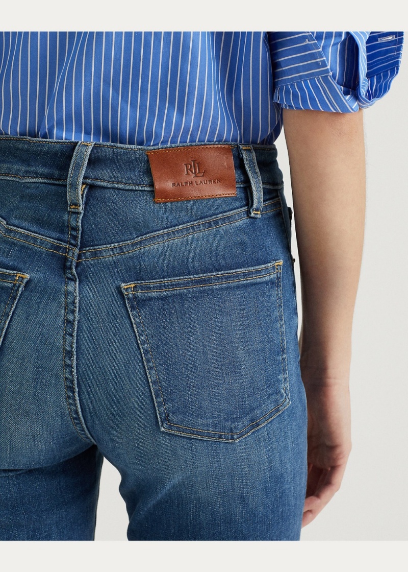 Jeans High-Rise Flaco Ankle Mujer Azules | UXGS36584 - vista 3