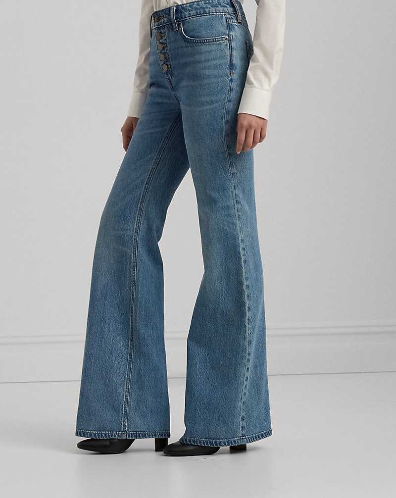 Camisas Ralph Lauren High-Rise Flare Mujer Azules Azules | YVFHPZA-51 - vista 4