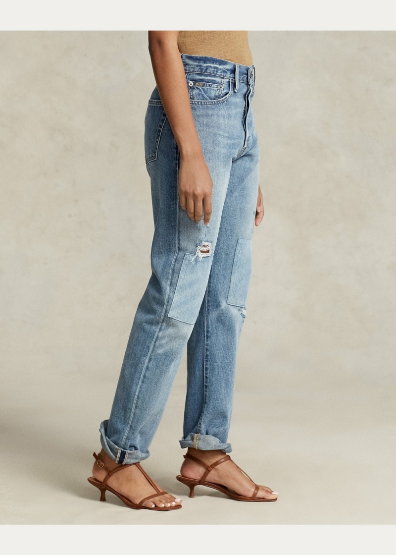 Jeans High-Rise Relaxed Directo Mujer Azules | UXFB61057 - vista 6