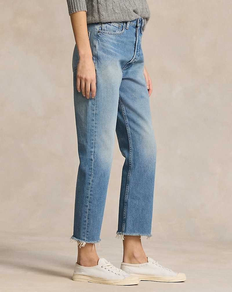 Jeans Ralph Lauren High-Rise Relaxed Straight Crop Mujer Azules | QAVBSHT-70 - vista 4