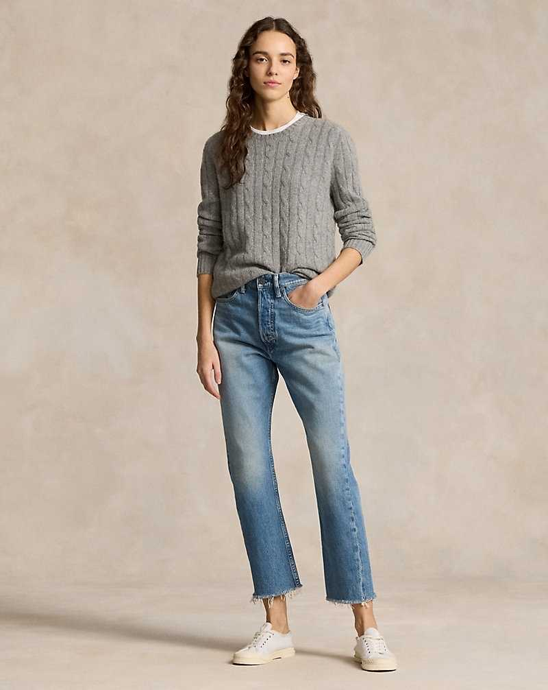 Jeans Ralph Lauren High-Rise Relaxed Straight Crop Mujer Azules | QAVBSHT-70 - vista 1