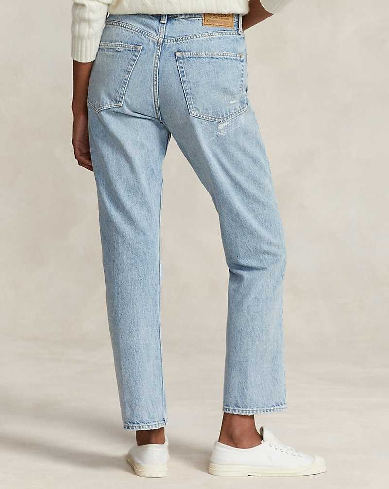 Jeans Ralph Lauren High-Rise Relaxed Straight Crop Mujer Azules | YUOKMQE-52 - vista 4