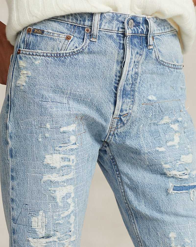 Jeans Ralph Lauren High-Rise Relaxed Straight Crop Mujer Azules | YUOKMQE-52 - vista 5