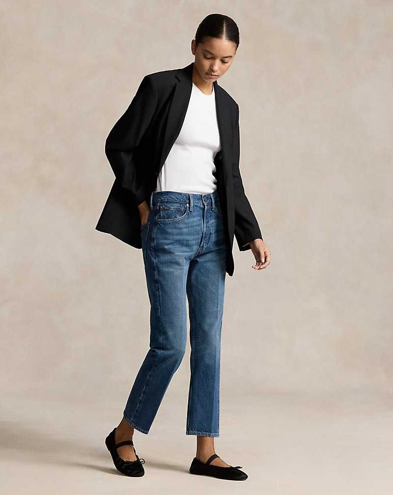 Jeans Ralph Lauren High-Rise Relaxed Straight Crop Mujer Azules | BEGMSOK-58 - vista 1