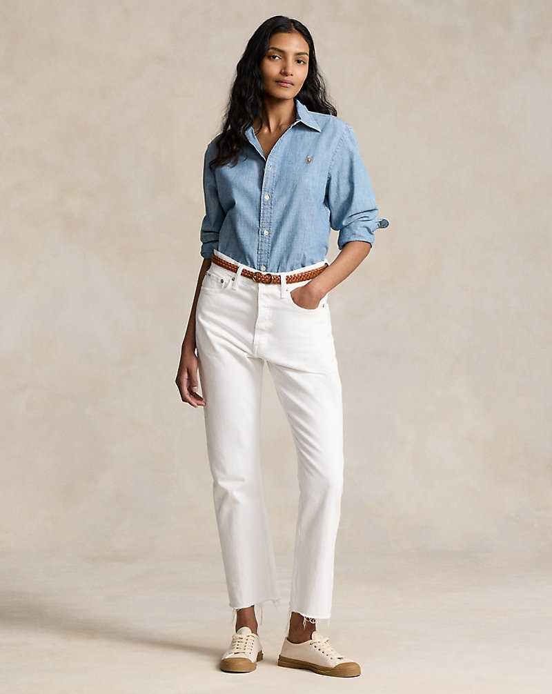 Jeans Ralph Lauren High-Rise Relaxed Straight Crop Mujer Azules | FQAMTYX-83 - vista 1