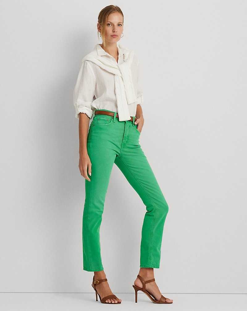 Jeans Ralph Lauren High-Rise Straight Ankle Mujer Verdes Azules | KSBRXPC-81 - vista 1