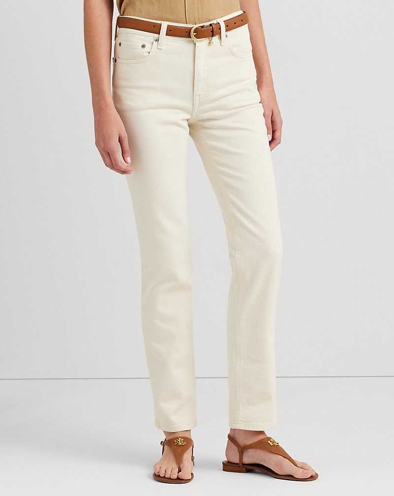 Jeans Ralph Lauren High-Rise Straight Ankle Mujer Creme Azules | MENXCFK-26 - vista 3