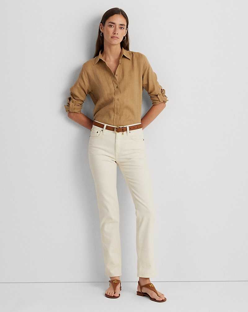 Jeans Ralph Lauren High-Rise Straight Ankle Mujer Creme Azules | MENXCFK-26 - vista 1