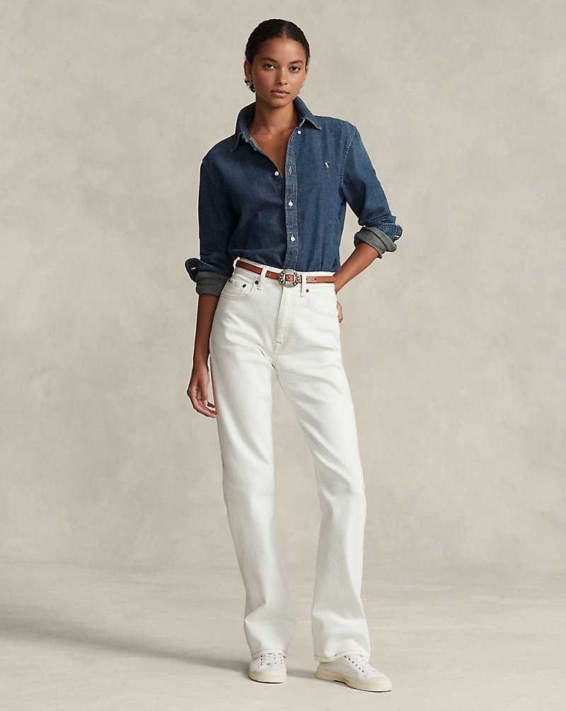 Jeans Ralph Lauren High-Rise Straight Fit Mujer Azules | BWCQZVE-74 - vista 1