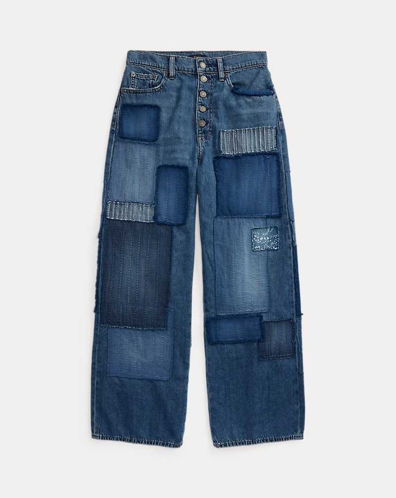 Jeans Ralph Lauren High-Rise Wide-Leg Crop Mujer Azules | FEXVWQC-98 - vista 2