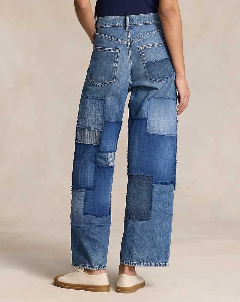 Jeans Ralph Lauren High-Rise Wide-Leg Crop Mujer Azules | FEXVWQC-98 - vista 5