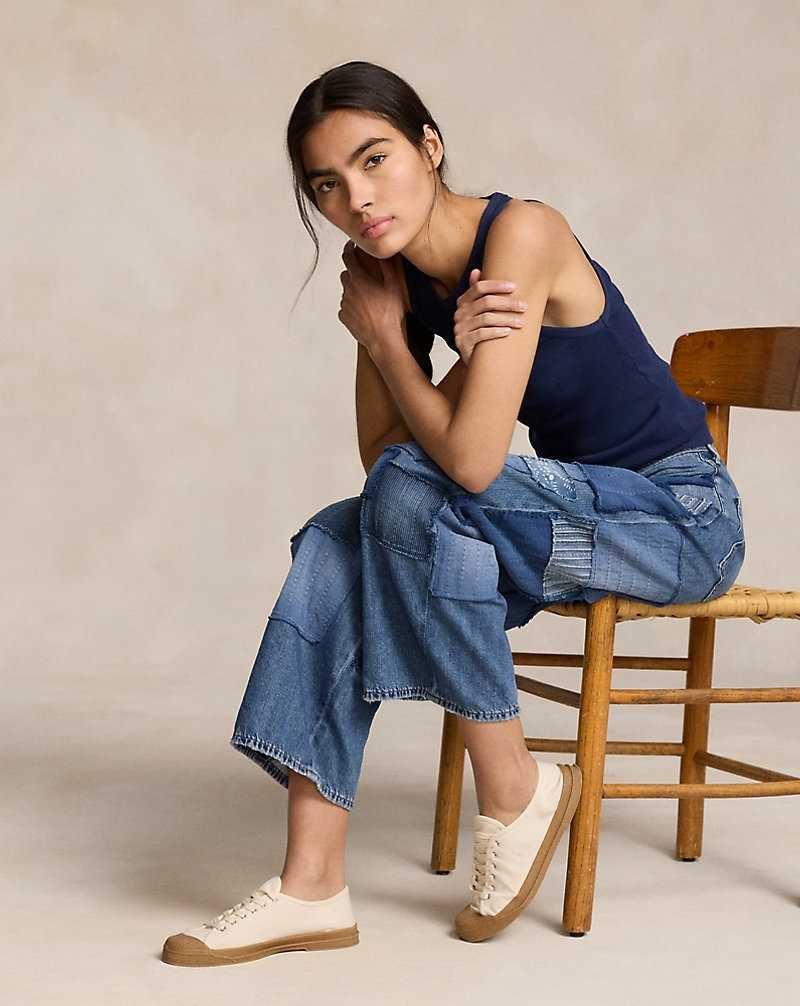 Jeans Ralph Lauren High-Rise Wide-Leg Crop Mujer Azules | FEXVWQC-98 - vista 1