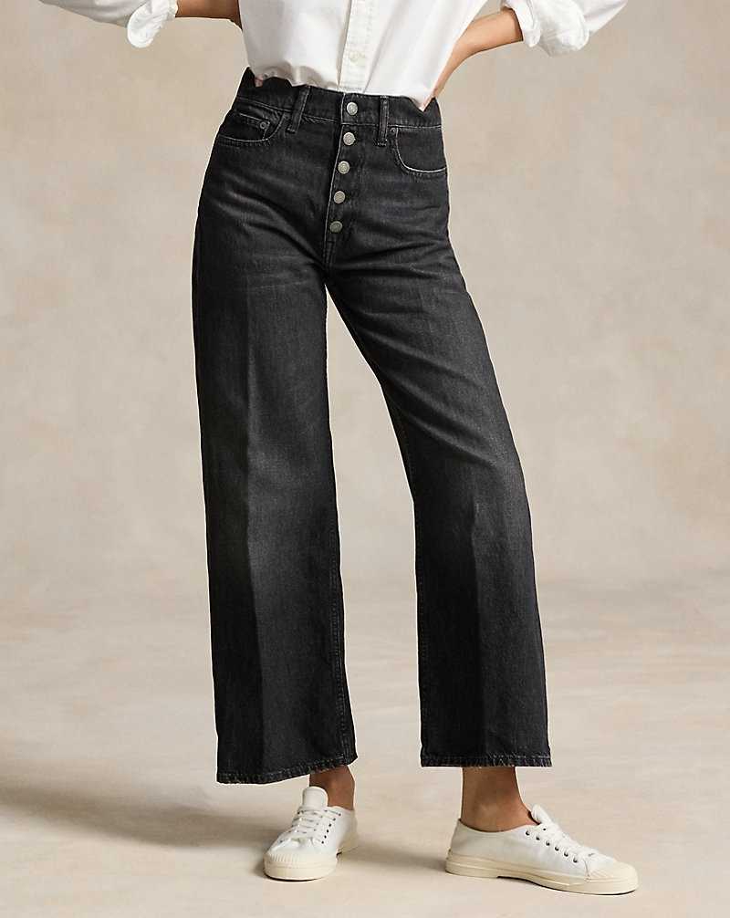 Jeans Ralph Lauren High-Rise Wide-Leg Crop Mujer Azules | CDNITOJ-76 - vista 3