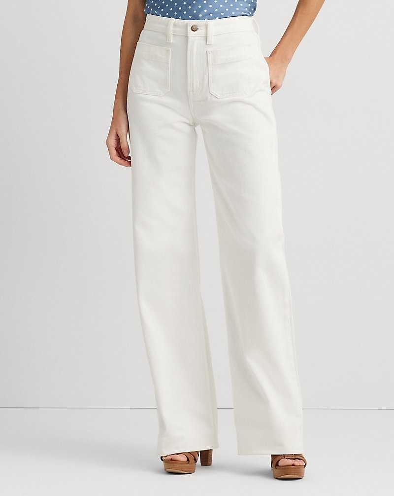 Jeans Ralph Lauren High-Rise Wide-Leg Mujer Blancos Azules | NGCPFUY-69 - vista 3