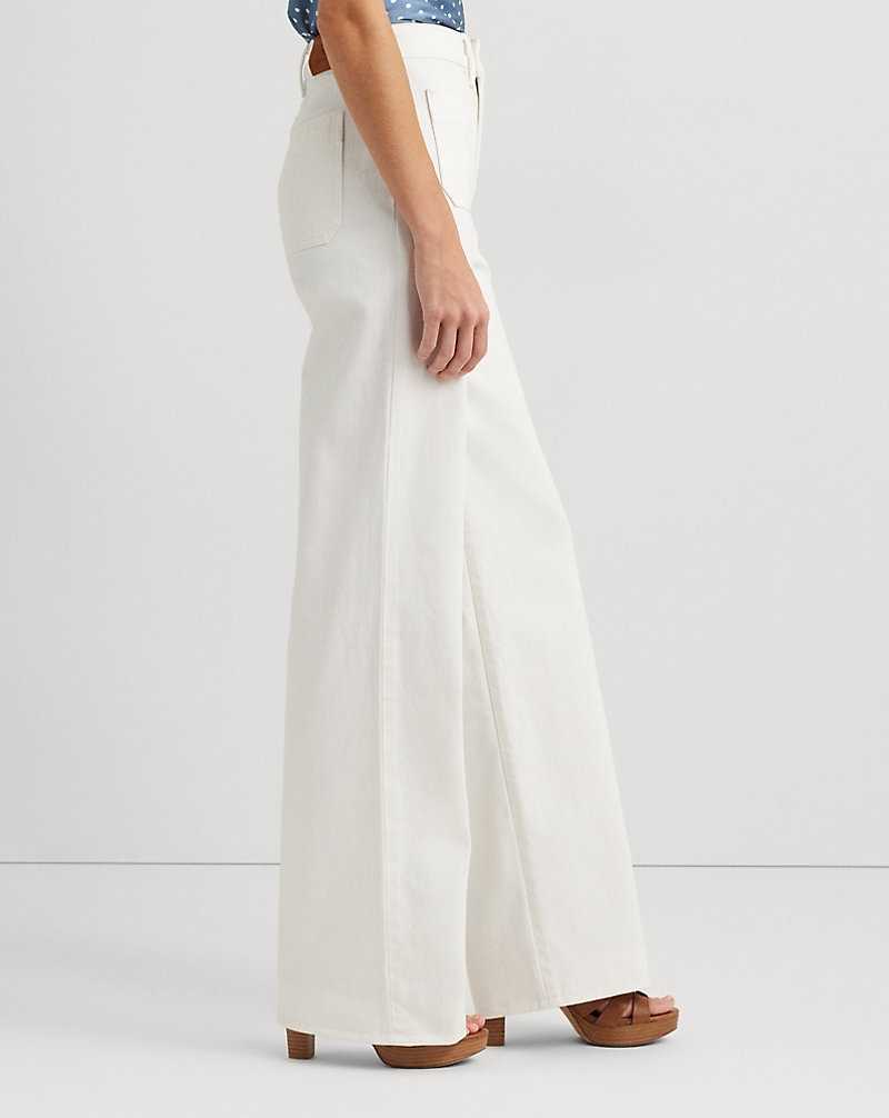 Jeans Ralph Lauren High-Rise Wide-Leg Mujer Blancos Azules | NGCPFUY-69 - vista 4