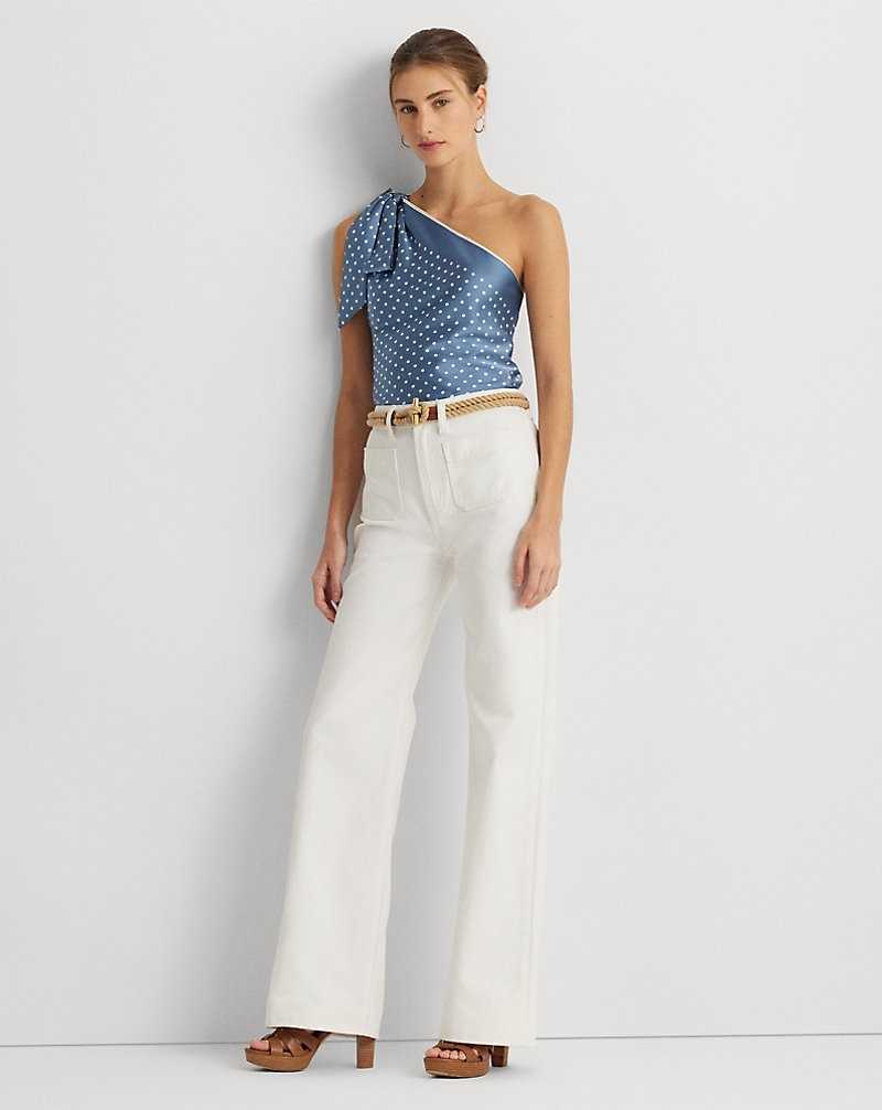 Jeans Ralph Lauren High-Rise Wide-Leg Mujer Blancos Azules | NGCPFUY-69 - vista 1