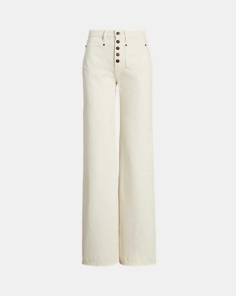 Jeans Ralph Lauren High-Rise Wide-Leg Mujer Creme Azules | LFUXGAE-14 - vista 2