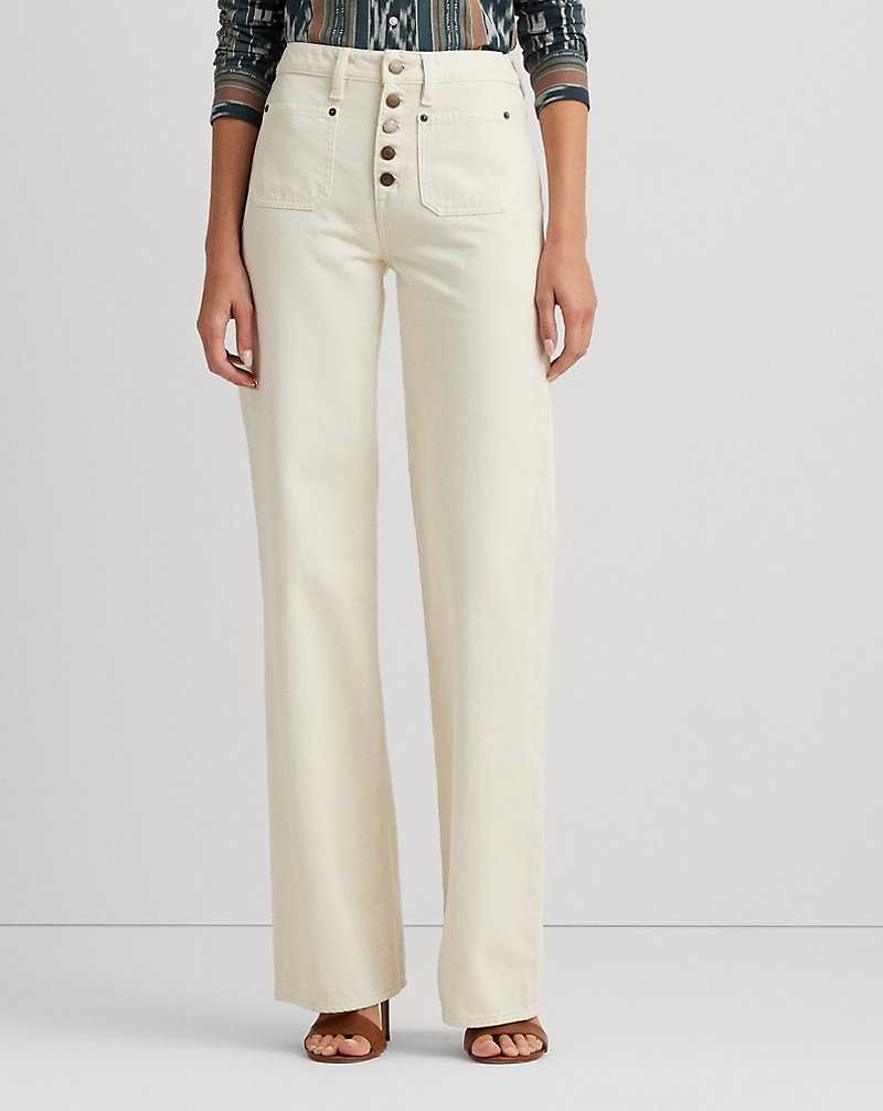 Jeans Ralph Lauren High-Rise Wide-Leg Mujer Creme Azules | LFUXGAE-14 - vista 3