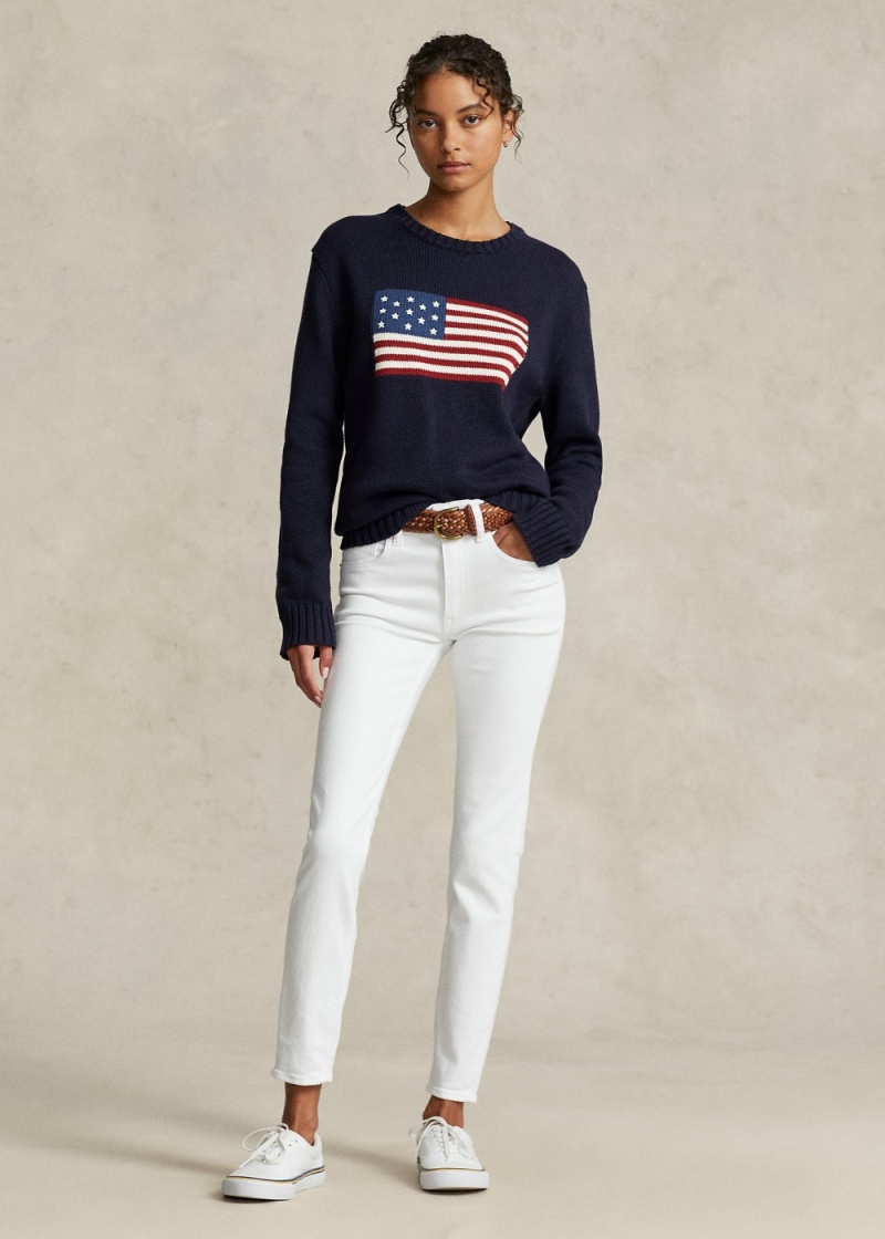 Jeans Mid-Rise Flaco Mujer Azules | RTBU27641 - vista 1