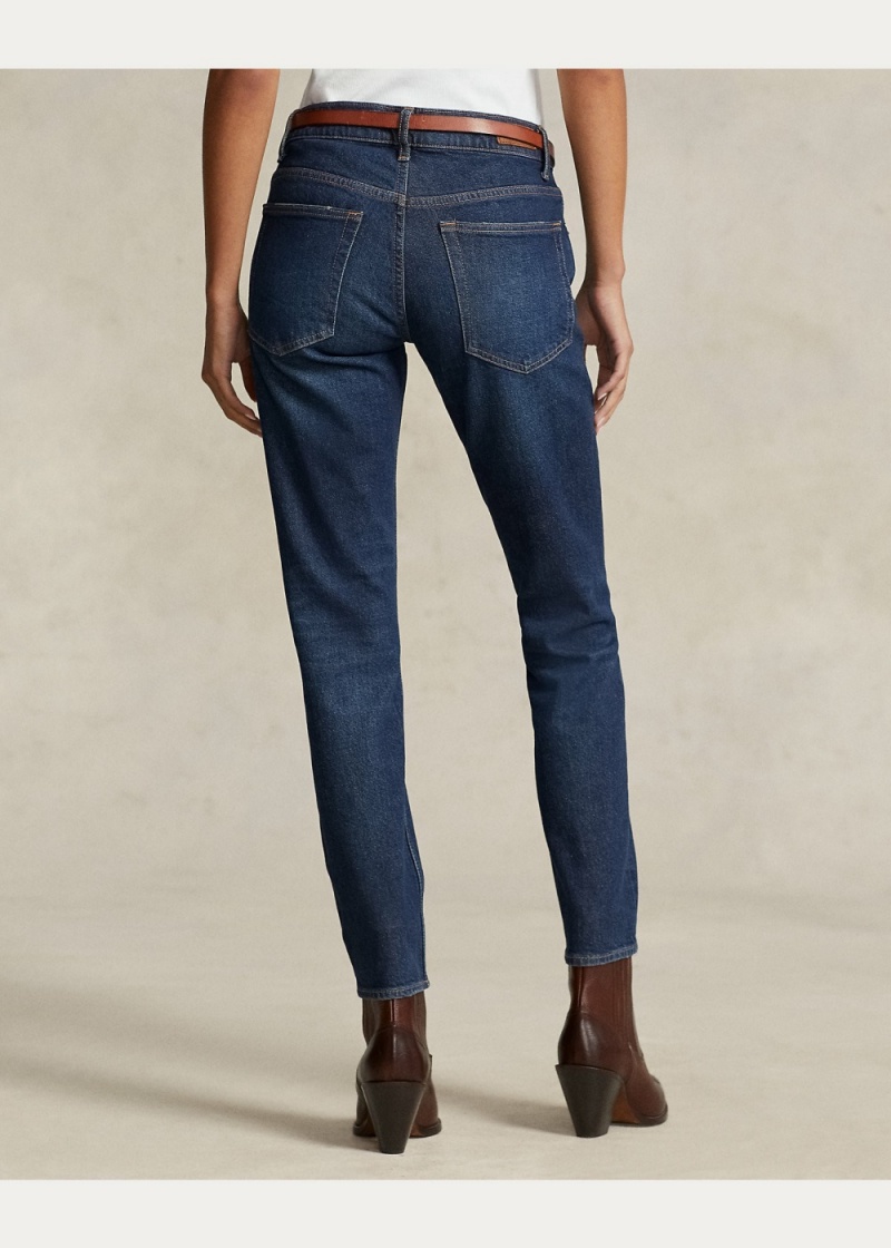 Jeans Mid-Rise Flaco Mujer Azules | PTLG75640 - vista 2