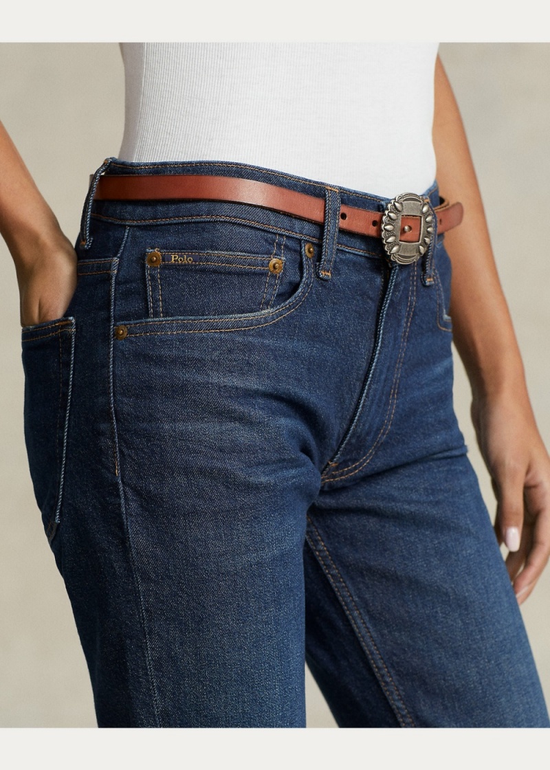 Jeans Mid-Rise Flaco Mujer Azules | PTLG75640 - vista 3