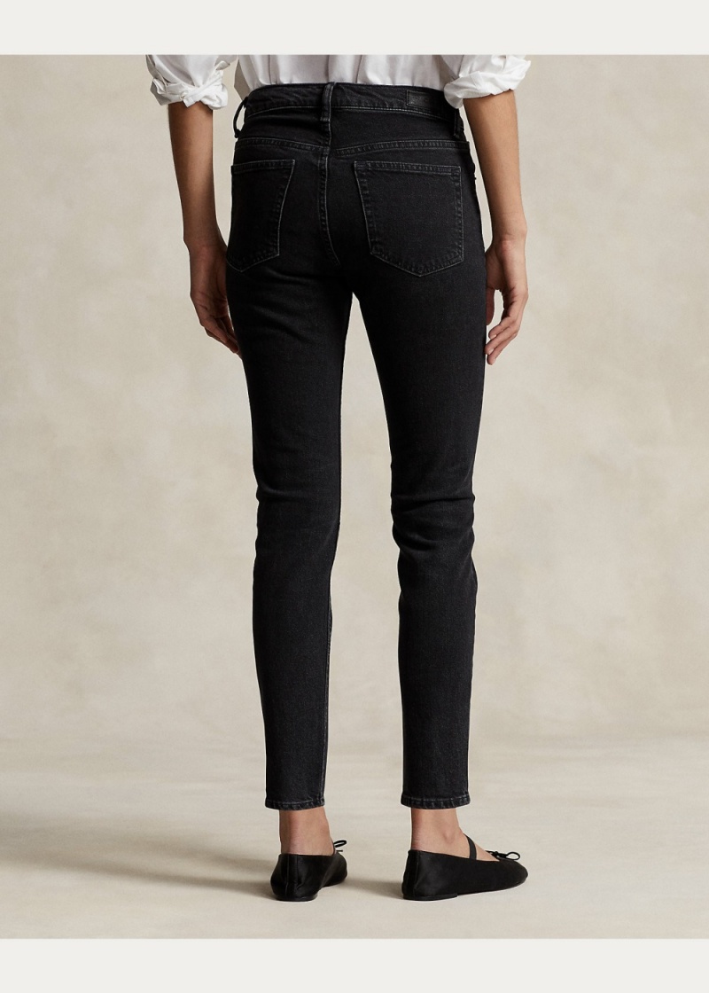 Jeans Mid-Rise Flaco Mujer Azules | YXID19508 - vista 2