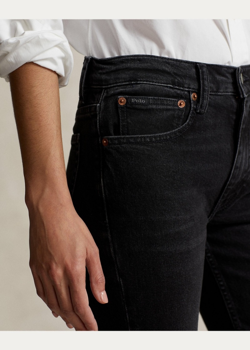Jeans Mid-Rise Flaco Mujer Azules | YXID19508 - vista 3