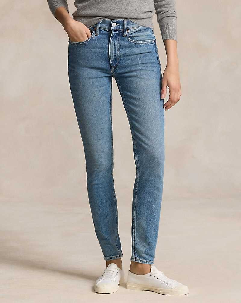 Jeans Ralph Lauren Mid-Rise Skinny Mujer Azules | ZDTVUAH-18 - vista 3