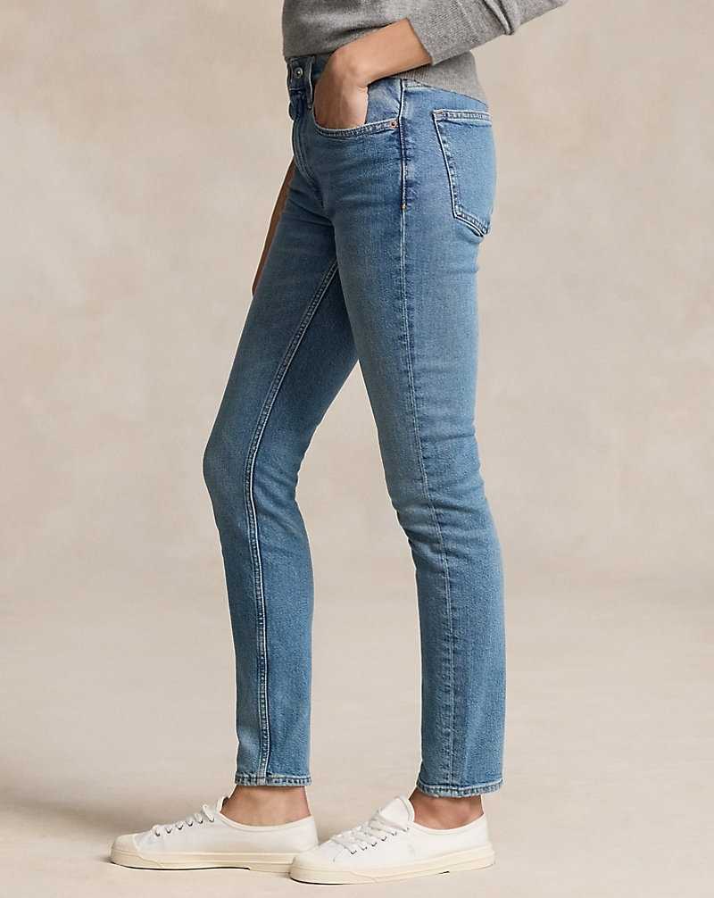 Jeans Ralph Lauren Mid-Rise Skinny Mujer Azules | ZDTVUAH-18 - vista 4