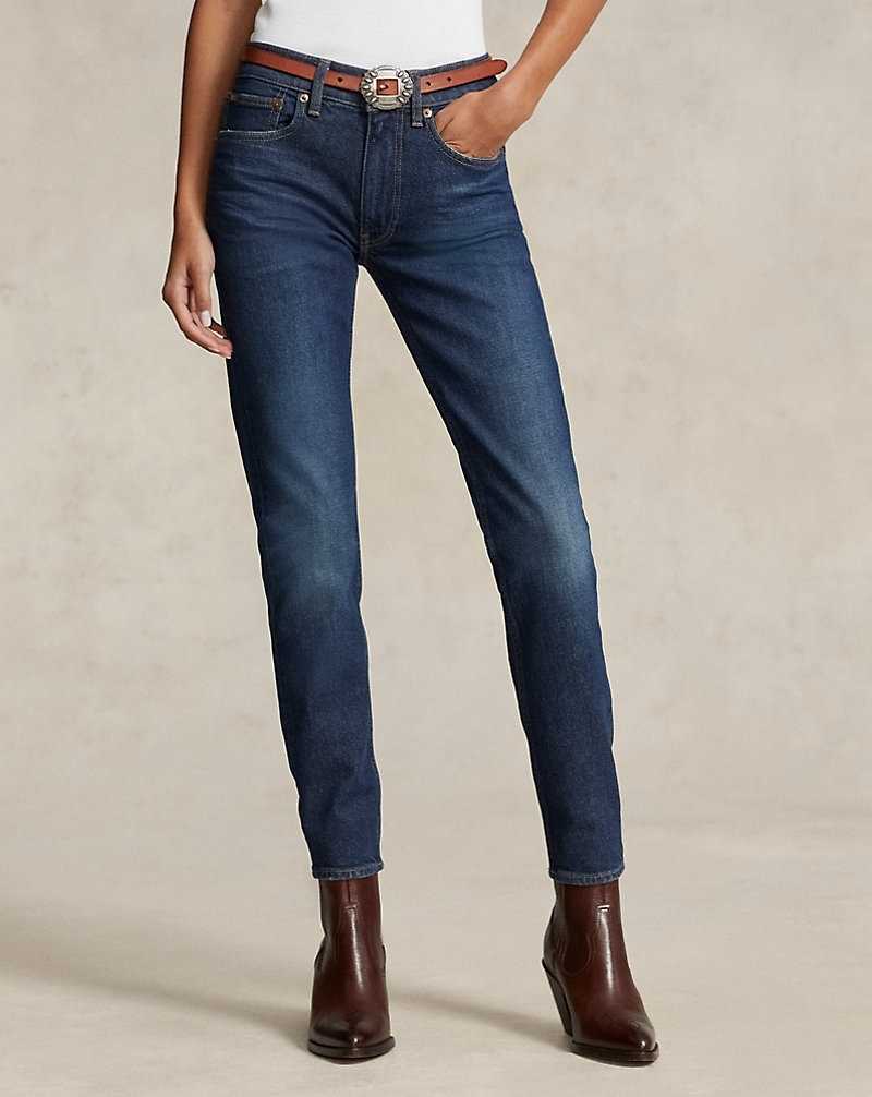 Jeans Ralph Lauren Mid-Rise Super-Slim Mujer Azules | XJCQYSP-38 - vista 3