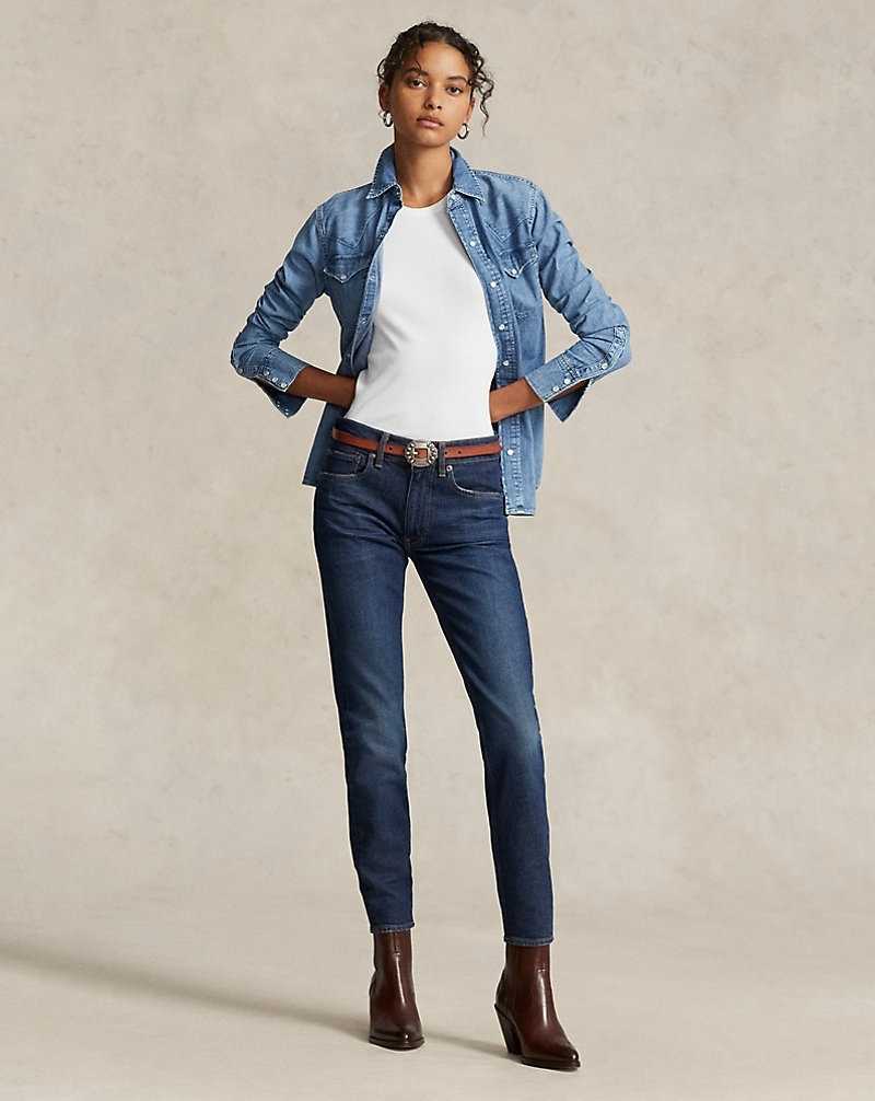 Jeans Ralph Lauren Mid-Rise Super-Slim Mujer Azules | XJCQYSP-38 - vista 1