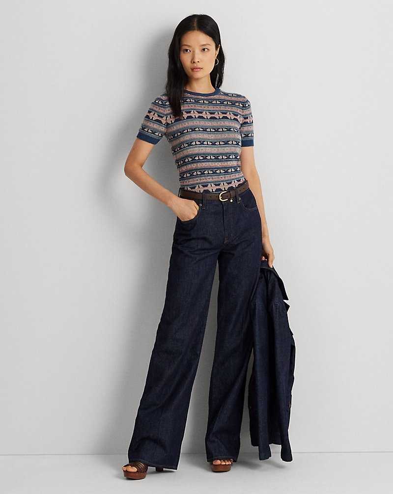 Jeans Ralph Lauren Mid-Rise Wide-Leg Mujer Azules Azules | PZKWSJE-90 - vista 1