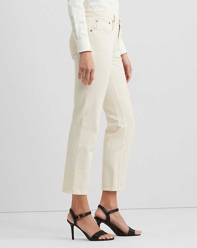 Jeans Ralph Lauren Relaxed Tapered Ankle Mujer Creme Azules | RIZTGPW-27 - vista 4