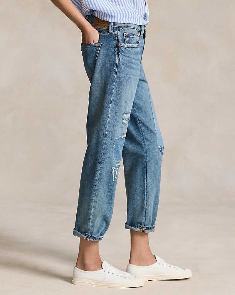 Jeans Ralph Lauren Relaxed Tapered Mujer Azules | LWGPBSV-26 - vista 4