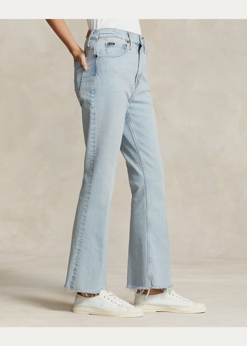 Jeans Sharona Crop Flare Mujer Azules | TVJQ07254 - vista 6