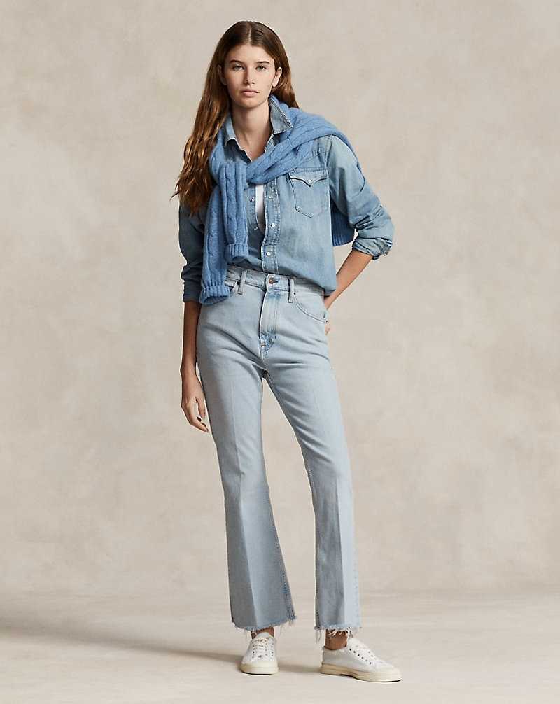 Jeans Ralph Lauren Sharona Flare Crop Mujer Azules | EDSHBZC-98 - vista 1
