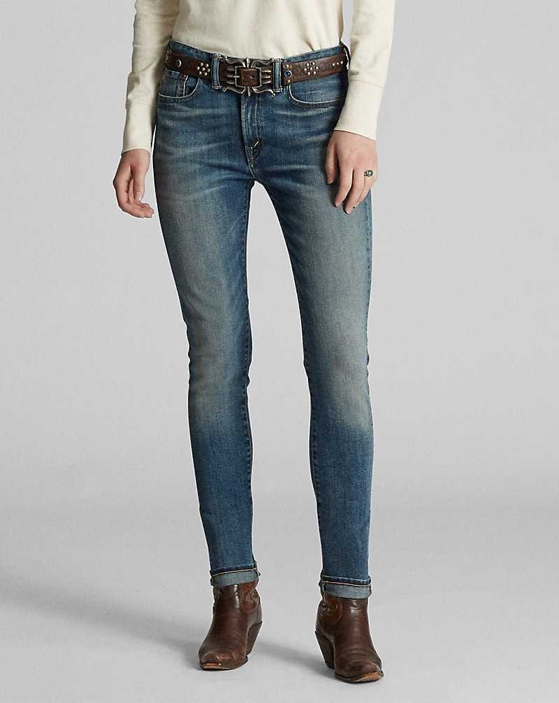 Jeans Ralph Lauren Skinny Stretch Mujer Azules | QAYSFMB-46 - vista 3