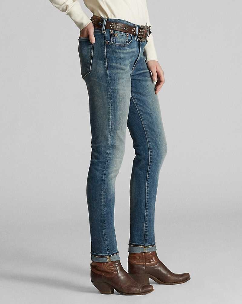 Jeans Ralph Lauren Skinny Stretch Mujer Azules | QAYSFMB-46 - vista 4