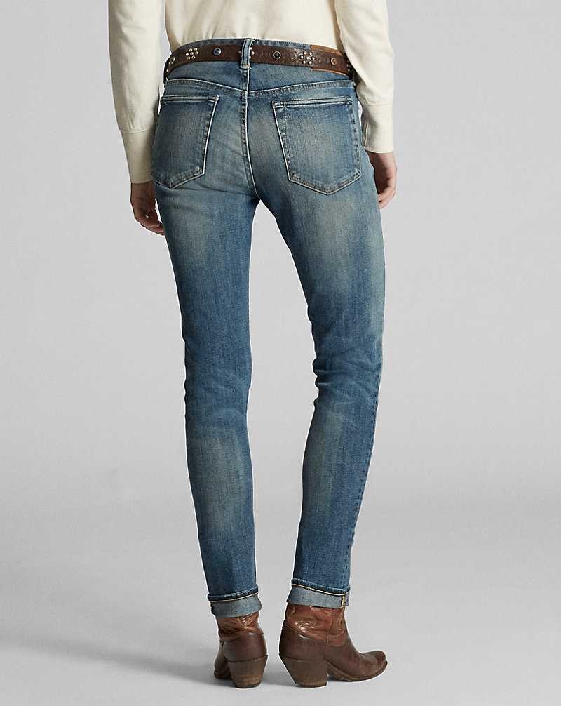 Jeans Ralph Lauren Skinny Stretch Mujer Azules | QAYSFMB-46 - vista 5