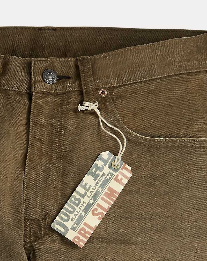 Jeans Ralph Lauren Slim Fit Distressed Brown Hombre Marrom Azules | UWEYFZG-34 - vista 3