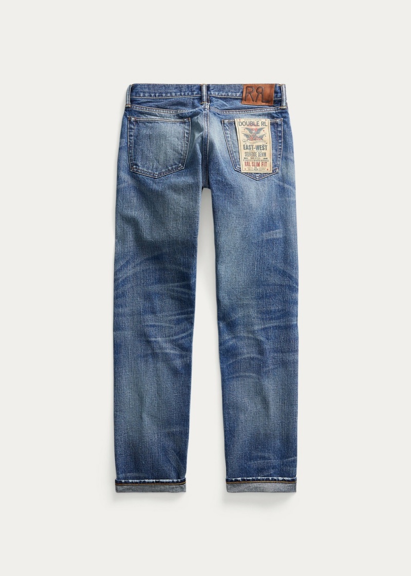 Jeans Slim Fit Hillsview Selvedge Hombre Azules | ZFJN90382 - vista 2