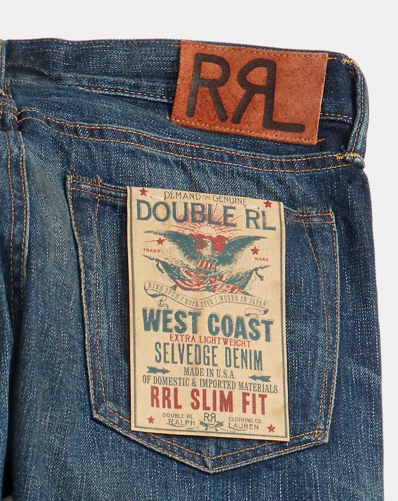 Jeans Ralph Lauren Slim Fit Ridgecrest Selvedge Hombre Azules | LBPMOYW-71 - vista 4