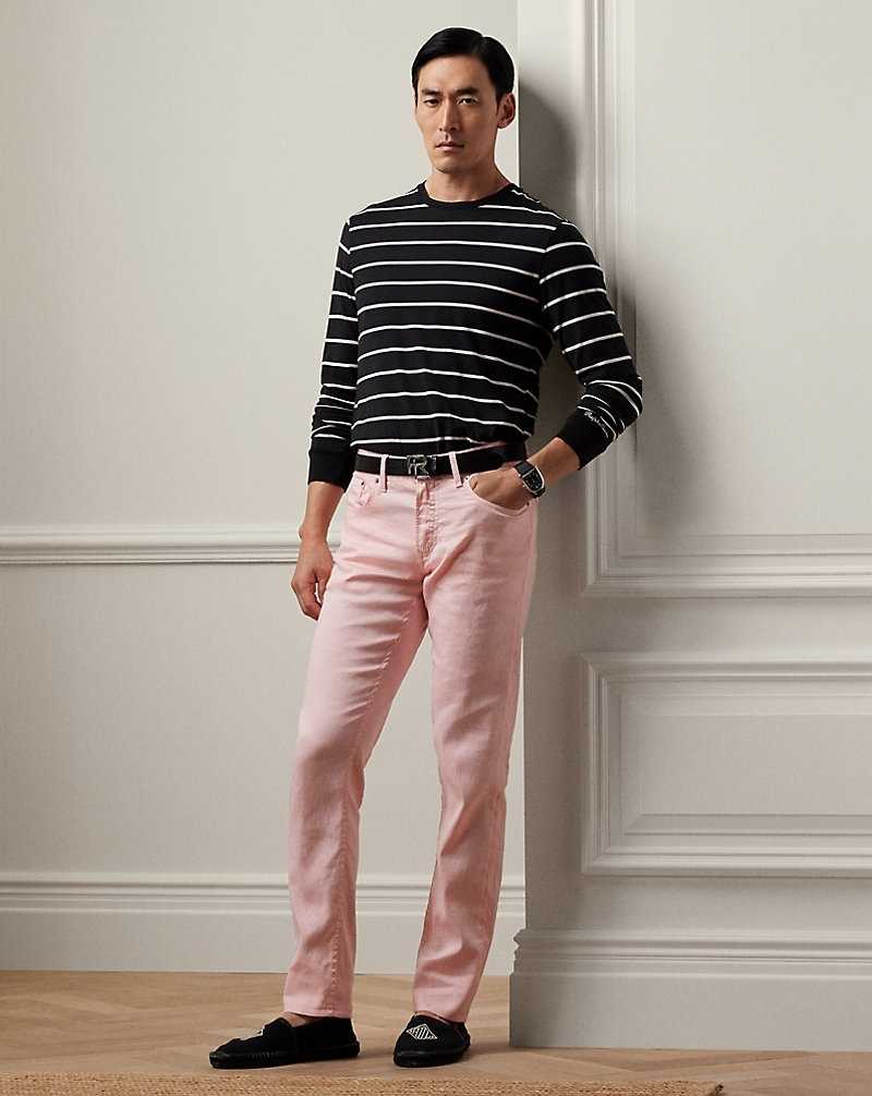 Jeans Ralph Lauren Slim Fit Stretch Linen-Cotton Hombre Rosas | IEHLBTC-90 - vista 1
